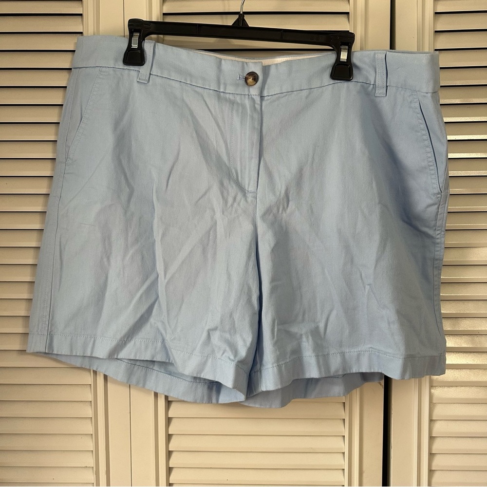 J. Crew 7” Chino Shorts Light Blue Sz 16 NWOT